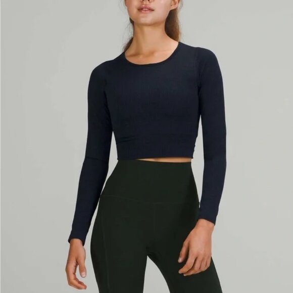 Lululemon Ebb to Street Long Sleeve Black Women's Size 4 - Picture 1 of 13